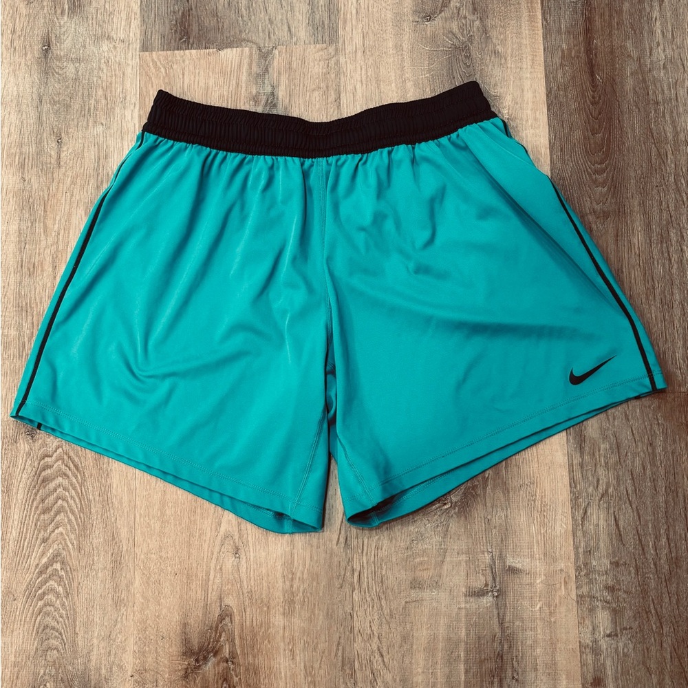 Nike Women's Athletic Shorts - Teal and Black - Size L